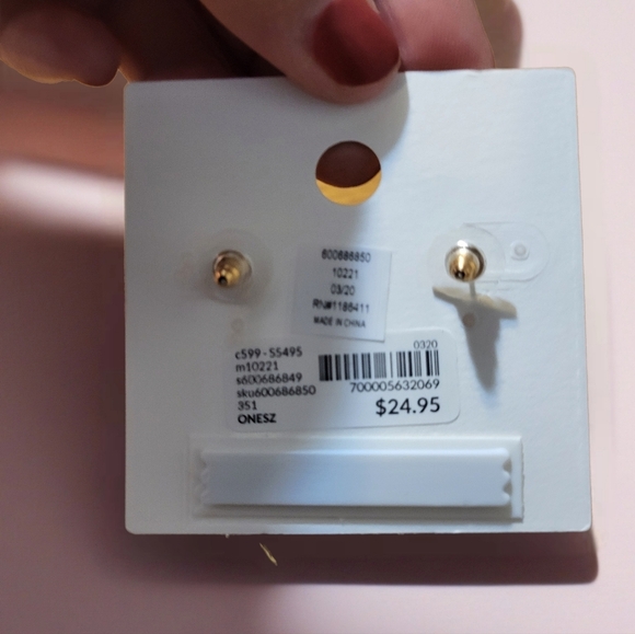 Lane Bryant Red and Pink Crystal Earrings - Picture 2 of 3